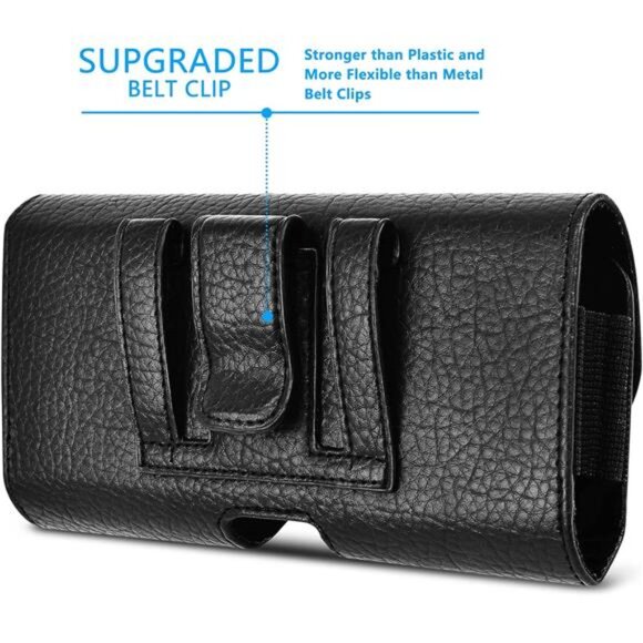 Leather Cell Phone Holster with Belt Loop Phone Belt Holder for Men Carrying - Picture 3 of 7